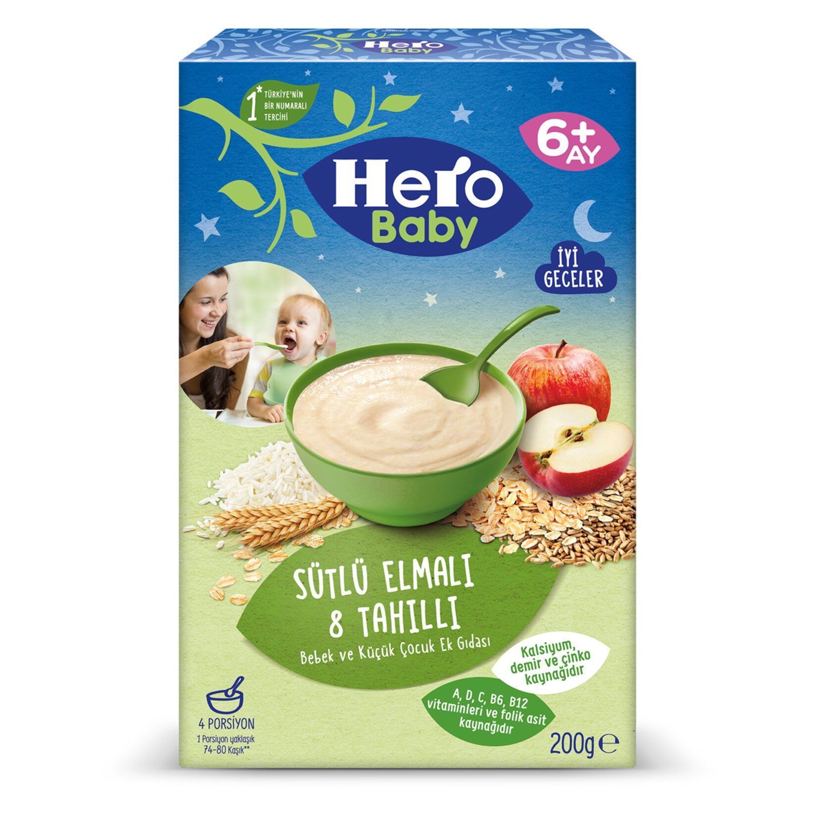 HERO BABY SÜTLÜ ELMALI VE TAHILLI 200GR