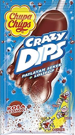 CHUPA CHUPS CRAZY DIPS PATLAYAN ŞEKER+LOLİPOP KOLA AROMALI