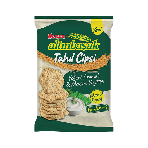 ALTINBAŞAK TAHIL CİPSİ YOĞURT AROMALİ MEVSİM YEŞİLLİKLİ (50GR)